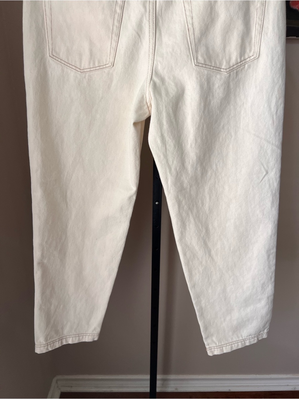 Future collective tapered Cream High-Rise Straight Jeans - Picture 9 of 9